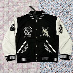 Amiri Hockey Themed Baseball Jacket